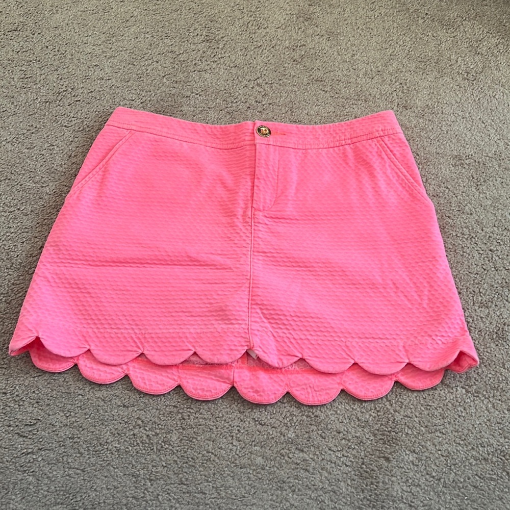 Lilly Pulitzer Colette Scallop Hem Skort- Coral Reef